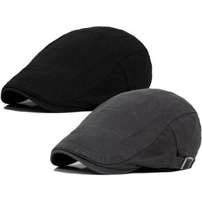 Qunson Men's Cotton Flat Ivy Gatsby Newsboy Driving Hat Cap