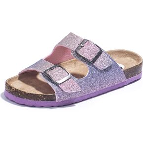 FITORY Boys Girls Glitter Slide Sandals, Cork Slipper with Adjustable Straps for Little Kid/Big Kid in Kuwait