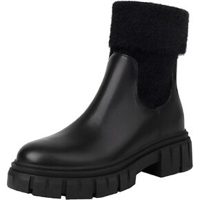 LOIRIT Women's Chelsea Ankle Boots Platform Plush Elastic Chunky Heel Lug Sole Booties in Saudi Arabia