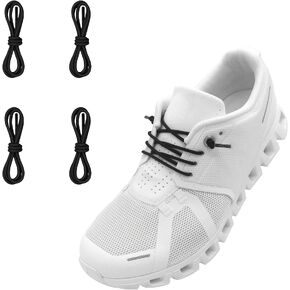 NDTEZUGT 2 Pairs 1/10" (2.5mm) Elastic Thin Shoe Laces, Stretch Round Shoelaces Shoe String Replacement for On Cloud Sneakers