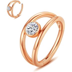 WYR 316L-حلقة حلقات الأنف المفصلية من الفولاذ المقاوم للصدأ: مع الزركون/أوبال 14G 16G 18G 20 جرام حلقة ثقب الجسم قطعة حلقات الشفاه الفرس الغضروف قطر الأقراط 6 مم 8 مم 10 مم 12 مم in Kuwait