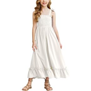 Arshiner Girls Summer Dress Boho Beach Casual Smocked Maxi Dresses in Saudi Arabia