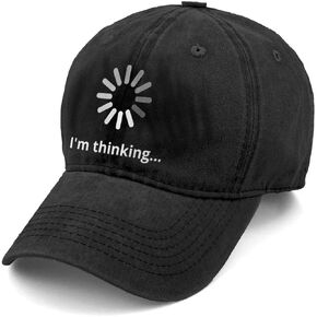 KKMKSHHG Unisex I'm Thinking Denim Hat Adjustable Washed Dyed Cotton Dad Baseball Caps in Kuwait