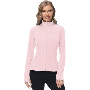 Dolcevida Women's Lightweight Soft Fleece Athletic Running Track Jackets Slim Fit Workout Jacket with Thumb Holes in Saudi Arabia