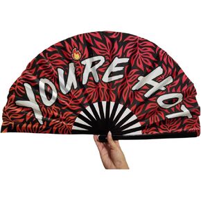 Decorative Rave Hand Fan – Large Folding Fans for Festivals, Drag Queen & Burlesque – Cute Holographic Rave Accessories for Women and Men (Checkered)