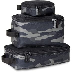 Chelsea + Cole for Itzy Ritzy Packing Cubes – Set of 3 Camo Packing Cubes or Travel Organizers; Each Cube Features a Mesh Top, Double Zippers and a Fabric Handle; Camo