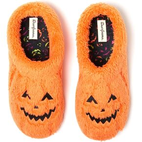 Dearfoams Unisex-Adult Spooky Fuzzy Halloween Pumpkin Jack O Lantern Slipper in Saudi Arabia