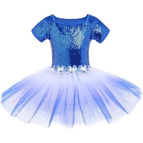 AFAVOM طفل رضيع الفتيات الترتر فستان رقص الباليه بريق زهرة توتو متجنب يوتار راقصة الباليه Dancewear الجمباز زي in Kuwait
