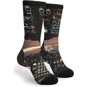 Airplans Pilot And Physics Men's Unisex Novelty Crew Socks Funny Crazy Dress Socks, أسود, One Size in Kuwait