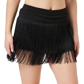 تنانير رقص ZX هامشية للنساء في قاعة الرقص اللاتينية السالسا التانغو تنورة الهالوين تنورة قصيرة فستان رقص مع شورت in Kuwait