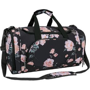 MOSISO Sports Duffel Peony Gym Bag with Shoe Compartment for Men/Women Dance Travel Weekender