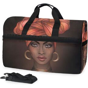 Travel Duffels African Pretty Girl Duffle Bag Luggage Sports Gym for Women & Men