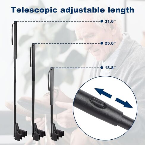 Generturbo 31.6 بوصة مقبض طويل لكبار السن، قرون أحذية بلاستيكية متداخلة للرجال/النساء - لا تنحني وسهلة الارتداء - مساعد مساعدة أحذية كبار السن in Kuwait