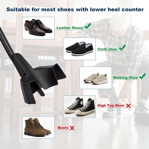 Generturbo 31.6 بوصة مقبض طويل لكبار السن، قرون أحذية بلاستيكية متداخلة للرجال/النساء - لا تنحني وسهلة الارتداء - مساعد مساعدة أحذية كبار السن in Kuwait