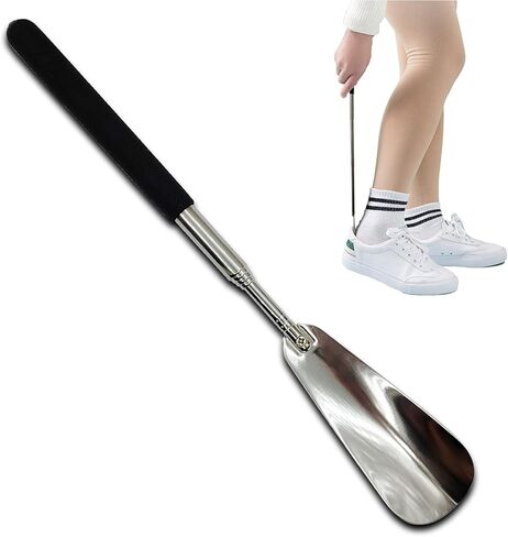 بوق حذاء معدني قابل للتمدد، بوق حذاء بمقبض طويل، بوق حذاء معدني للرجال والنساء والاطفال وكبار السن، 10-29.5 انش قابل للتعديل in Kuwait