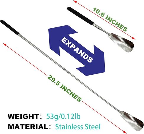 بوق حذاء معدني قابل للتمدد، بوق حذاء بمقبض طويل، بوق حذاء معدني للرجال والنساء والاطفال وكبار السن، 10-29.5 انش قابل للتعديل in Kuwait