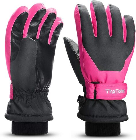 ThxToms Kids Winter Gloves Waterproof Ski Snow Gloves for Boys & Girls Cold Weather Outdoor Sports Snowboard Bicycle for 4-14 Years Old in Kuwait