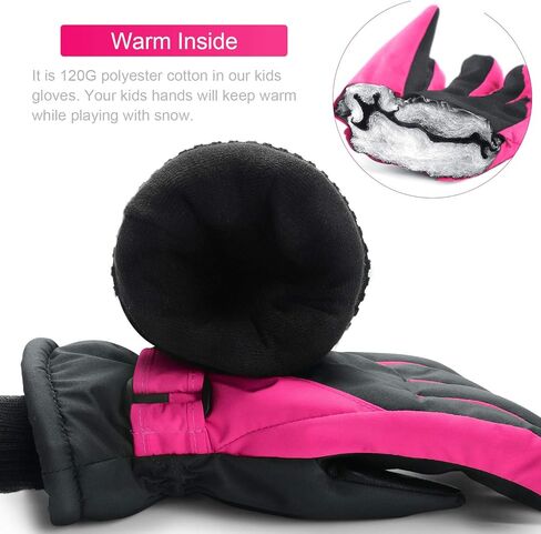 ThxToms Kids Winter Gloves Waterproof Ski Snow Gloves for Boys & Girls Cold Weather Outdoor Sports Snowboard Bicycle for 4-14 Years Old in Kuwait
