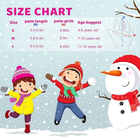 ThxToms Kids Winter Gloves Waterproof Ski Snow Gloves for Boys & Girls Cold Weather Outdoor Sports Snowboard Bicycle for 4-14 Years Old in Kuwait