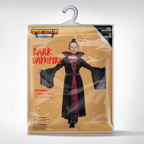 أزياء Spooktacular Creations للفتيات لمصاصي الدماء الملكي للأطفال والفتيات، فستان الملكة القوطية للهالوين لحفلات الهالوين in Kuwait