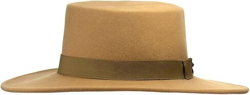 قبعة NYFASHION101 من الصوف بحافة واسعة من Porkpie Fedora مع لمسة شريطية بسيطة in Kuwait