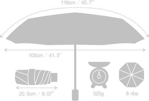 Umenice UPF 50+ مظلة صغيرة الحجم للحماية من الأشعة فوق البنفسجية أثناء السفر للحماية من الشمس in Kuwait