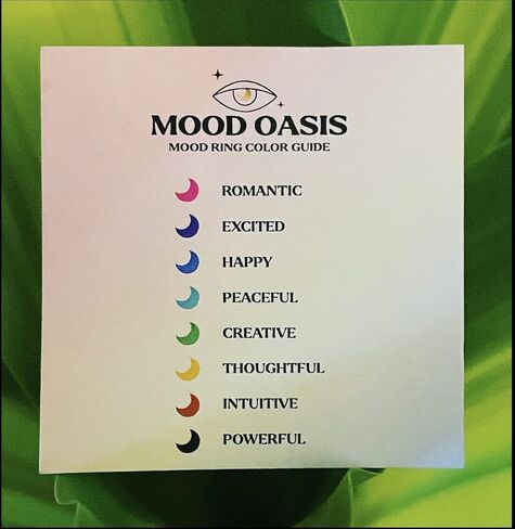 خاتم المزاج للرجال والنساء | الطبعة الكلاسيكية خمر | الشكل البيضاوي | 8 ألوان مزاجية مختلفة | خواتم جمالية | خاتم رائع | حلقات للفتيات في سن المراهقة in Kuwait