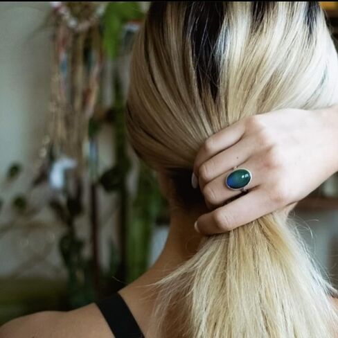 خاتم المزاج للرجال والنساء | الطبعة الكلاسيكية خمر | الشكل البيضاوي | 8 ألوان مزاجية مختلفة | خواتم جمالية | خاتم رائع | حلقات للفتيات في سن المراهقة in Kuwait