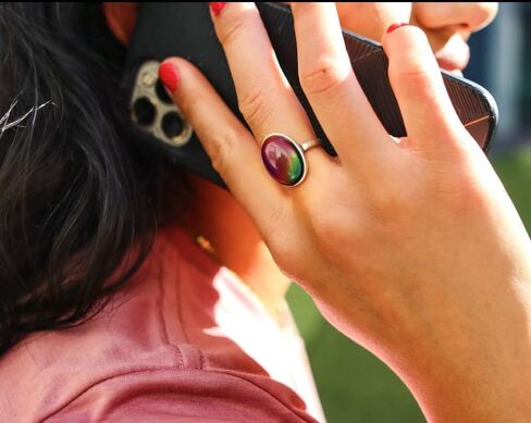 خاتم المزاج للرجال والنساء | الطبعة الكلاسيكية خمر | الشكل البيضاوي | 8 ألوان مزاجية مختلفة | خواتم جمالية | خاتم رائع | حلقات للفتيات في سن المراهقة in Kuwait