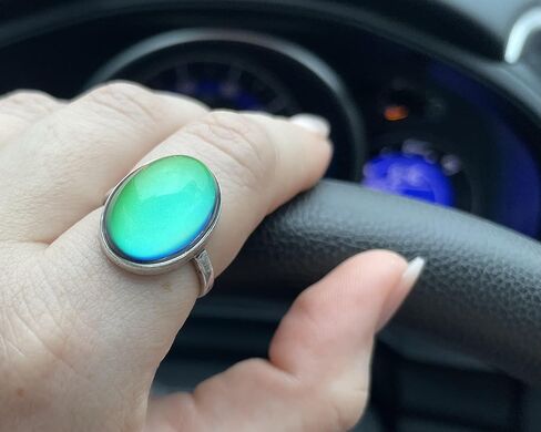 خاتم المزاج للرجال والنساء | الطبعة الكلاسيكية خمر | الشكل البيضاوي | 8 ألوان مزاجية مختلفة | خواتم جمالية | خاتم رائع | حلقات للفتيات في سن المراهقة in Kuwait