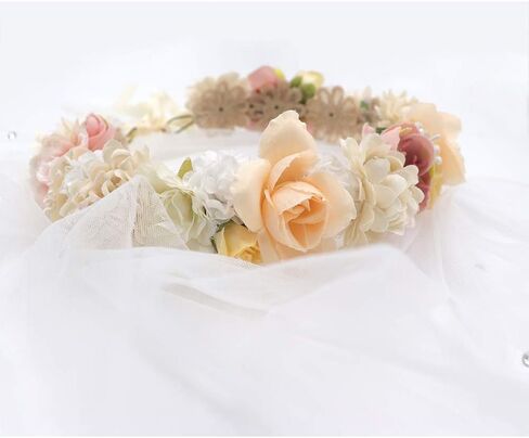 YULIPS Bridal Shower Sash & Veil & Flower Crown Set - Rose Gold Bride To Be Sash, Flower Crown, Bachelorette Party Veil - Bridal Shower Hen Party Wedding Accessories Party Favors (Rose Gold) in Saudi Arabia