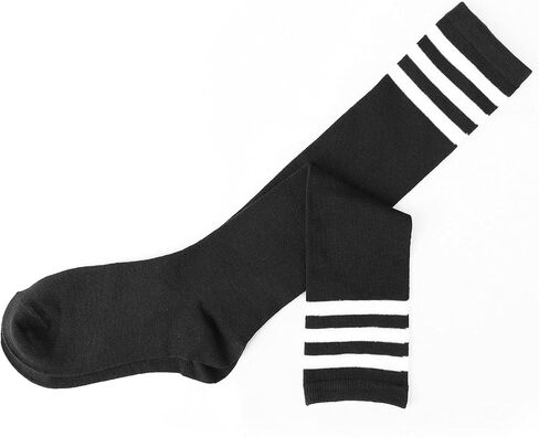 DRESHOW 3 Pairs Casual Tube Socks Cotton Knee High Socks for Women Solid Knit Knee Long Stocking Leg Warmer All Season Gift in Saudi Arabia