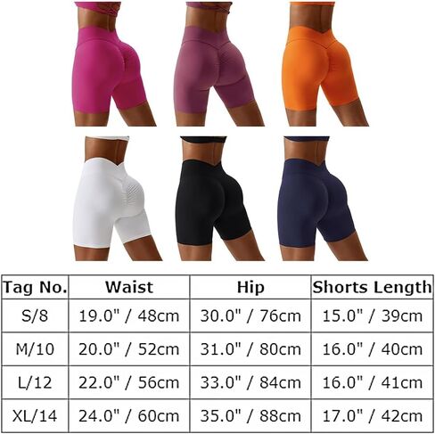 ABOCIW V Back Scrunch Butt Workout Shorts for Women High Waisted Lifting Booty Gym Yoga Biker Shorts in Kuwait