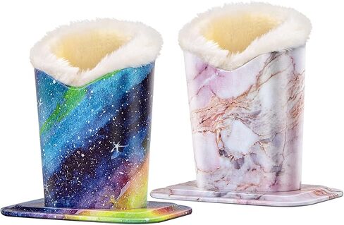 2 Pcs Eyeglass Holder Stands, PU Leather Glasses Holder Case Velvet Plush Fluffy Lined Eyeglasses Holder in Saudi Arabia