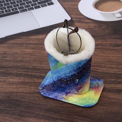 2 Pcs Eyeglass Holder Stands, PU Leather Glasses Holder Case Velvet Plush Fluffy Lined Eyeglasses Holder in Saudi Arabia