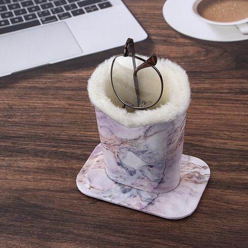 2 Pcs Eyeglass Holder Stands, PU Leather Glasses Holder Case Velvet Plush Fluffy Lined Eyeglasses Holder in Saudi Arabia