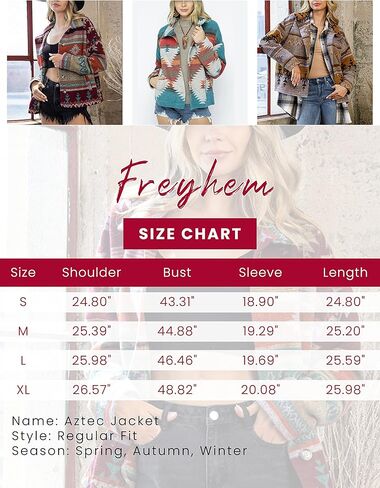 سترة Freyhem النسائية الخريفية من الأزتيك، قمصان غربية كلاسيكية من مزيج الصوف بأزرار سفلية in Kuwait