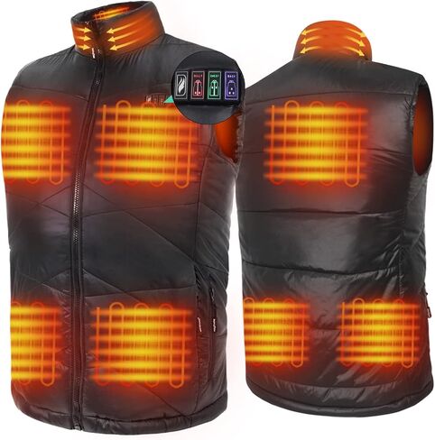 DUKUSEEK Men's Lightweight Heated Vest, Rechargeable Heating Vest Warm Clothing w/ 7.4V Battery for Outdoor Hiking Hunting in Saudi Arabia