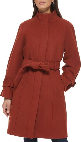 Cole Haan Women's Belted Raglan Melton Wool Coat in Saudi Arabia