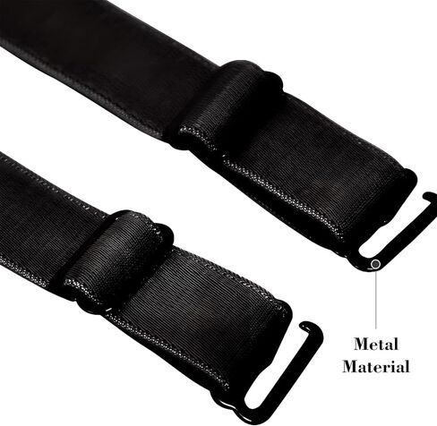 4 قطع/2 أزواج من أشرطة حمالة الصدر النسائية القابلة للتحويل مع عرض 15 ملم قابلة للتعديل وأشرطة حمالة الصدر البديلة (أسود) in Kuwait