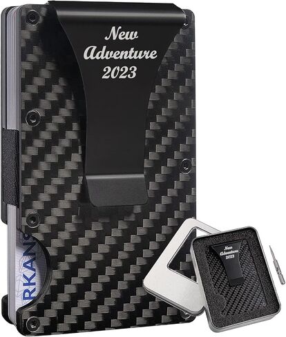 kullder Personalized Wallet for Dad Gift Engraved Mens Slim Wallet with Metal Clip Best Dad Ever Gift Birthday Fathers Day Christmas Gifts RFID Bifold Wallet Card Holder for Father in Kuwait
