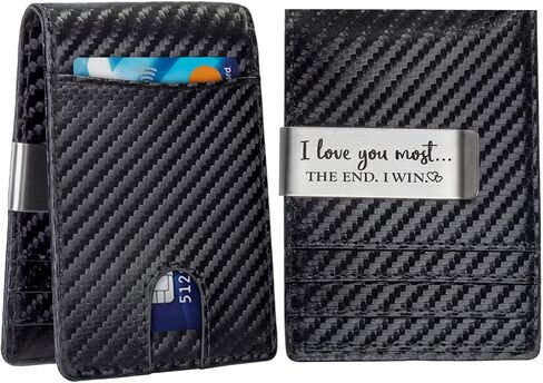 kullder Personalized Wallet for Dad Gift Engraved Mens Slim Wallet with Metal Clip Best Dad Ever Gift Birthday Fathers Day Christmas Gifts RFID Bifold Wallet Card Holder for Father in Kuwait