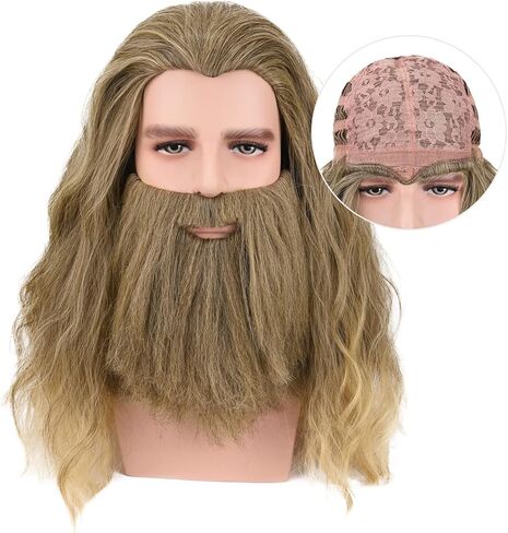 YOGFIT Long Blonde Wig Thor Endgame Wig Men Halloween Cosplay Hair Wigs in Kuwait
