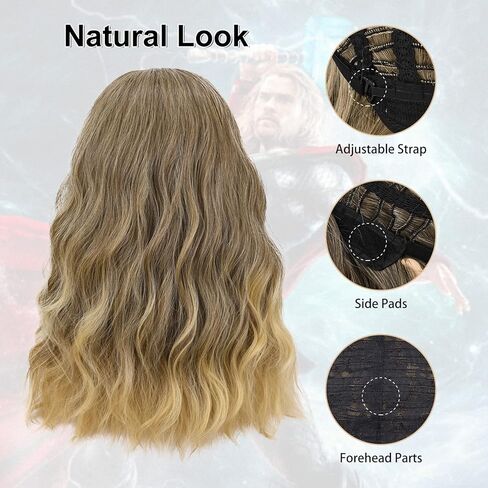 YOGFIT Long Blonde Wig Thor Endgame Wig Men Halloween Cosplay Hair Wigs in Kuwait
