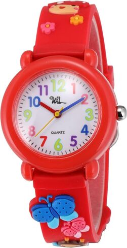 Jewtme Kids Time Teacher Watches 3D لطيف الكرتون سيليكون الأطفال طفل صغير فراشة ساعات المعصم للأعمار 3-10 بنين بنات طفل صغير in Kuwait