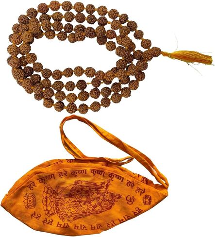 حقيبة NAISHA Gaumukhi Japa Mala وحقيبة Kamal Gatta Mala الأصلية (بذور اللوتس) مسبحة صلاة Japamala Lakshmi Puja Mala التأمل الهندوسي in Kuwait
