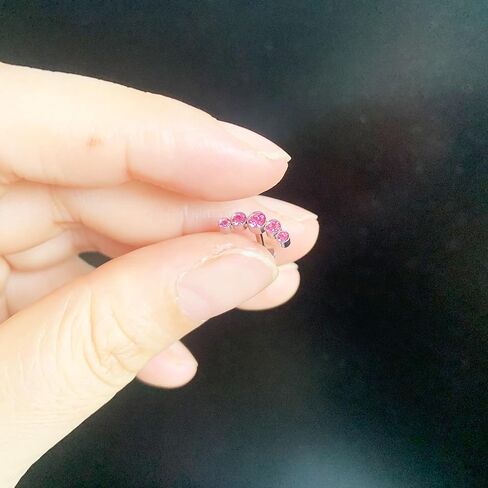 1pcs G23 Titanium 16G 6mm/8mm/10mm Press Fit Threadless Push Pop Five Pink/White CZ Top 4mm Flat Back Cubic Zirconia Piercing Lip Stud Earring Labret Monroe Lip Ring Tragus Cartilage Earring Stud in Kuwait