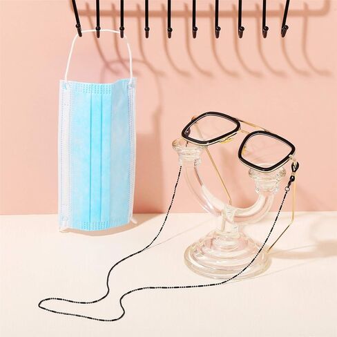 17 MILE 9 PCS Face Mask Chain Holder Around Neck for Women, Gold and Black Glasses Chain and Cords Lanyard Set Anti-Lost in Kuwait