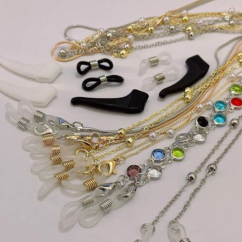 6 قطع قناع سلسلة حبل قلادة نظارة شمسية سلسلة نظارات شمسية سلاسل النظارات النظارات النظارات الطبية الخرز حزام حامل مكافحة فقدان قناع سلسلة للنساء الفتيات in Kuwait