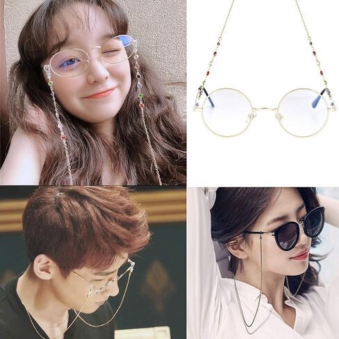 6 قطع قناع سلسلة حبل قلادة نظارة شمسية سلسلة نظارات شمسية سلاسل النظارات النظارات النظارات الطبية الخرز حزام حامل مكافحة فقدان قناع سلسلة للنساء الفتيات in Kuwait